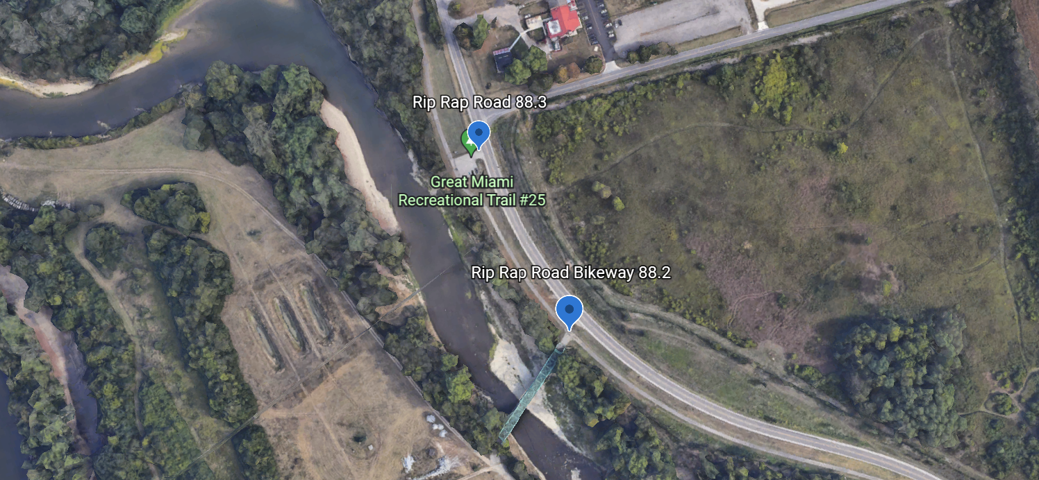 River Access at Rip Rap Road Bikeway Bridge - GM River Mile 88.2