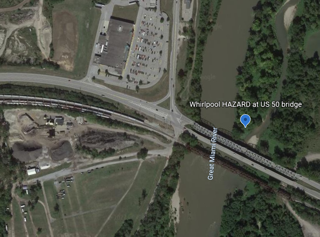 Whirlpool River Hazard at US 50 Bridge - GM River Mile 8.0